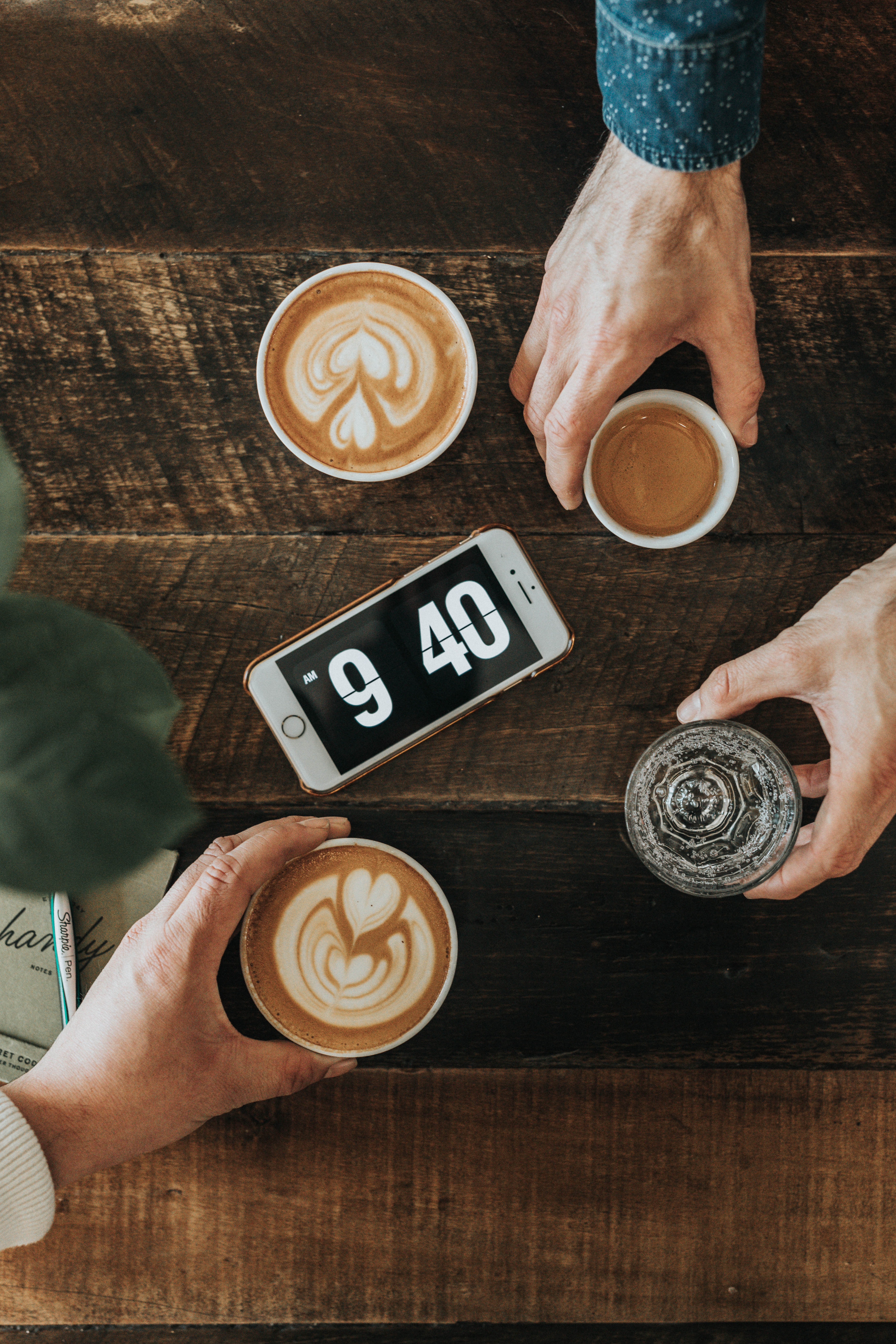 coffee and clock