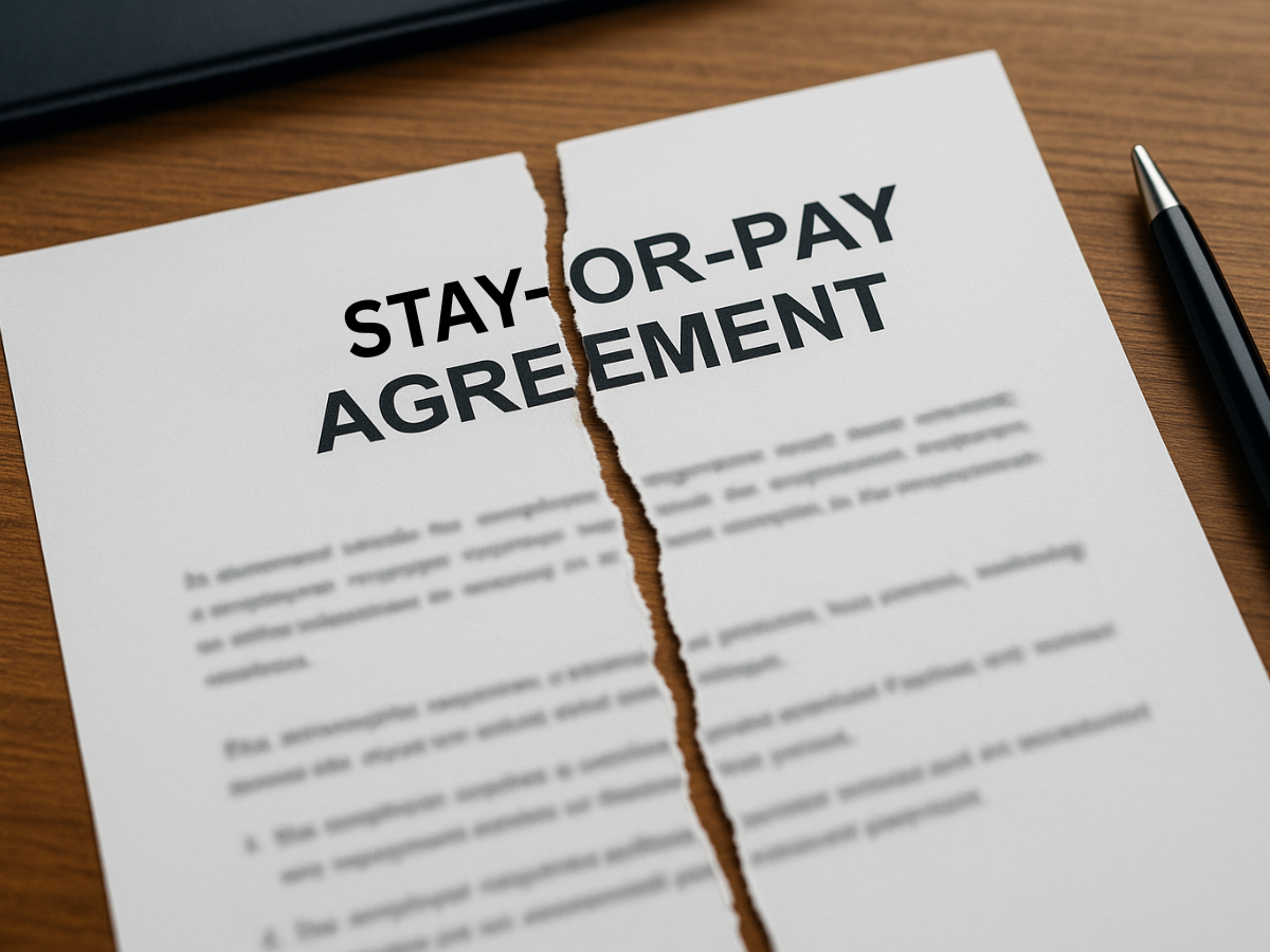 Copy of training repayment agreement provisions